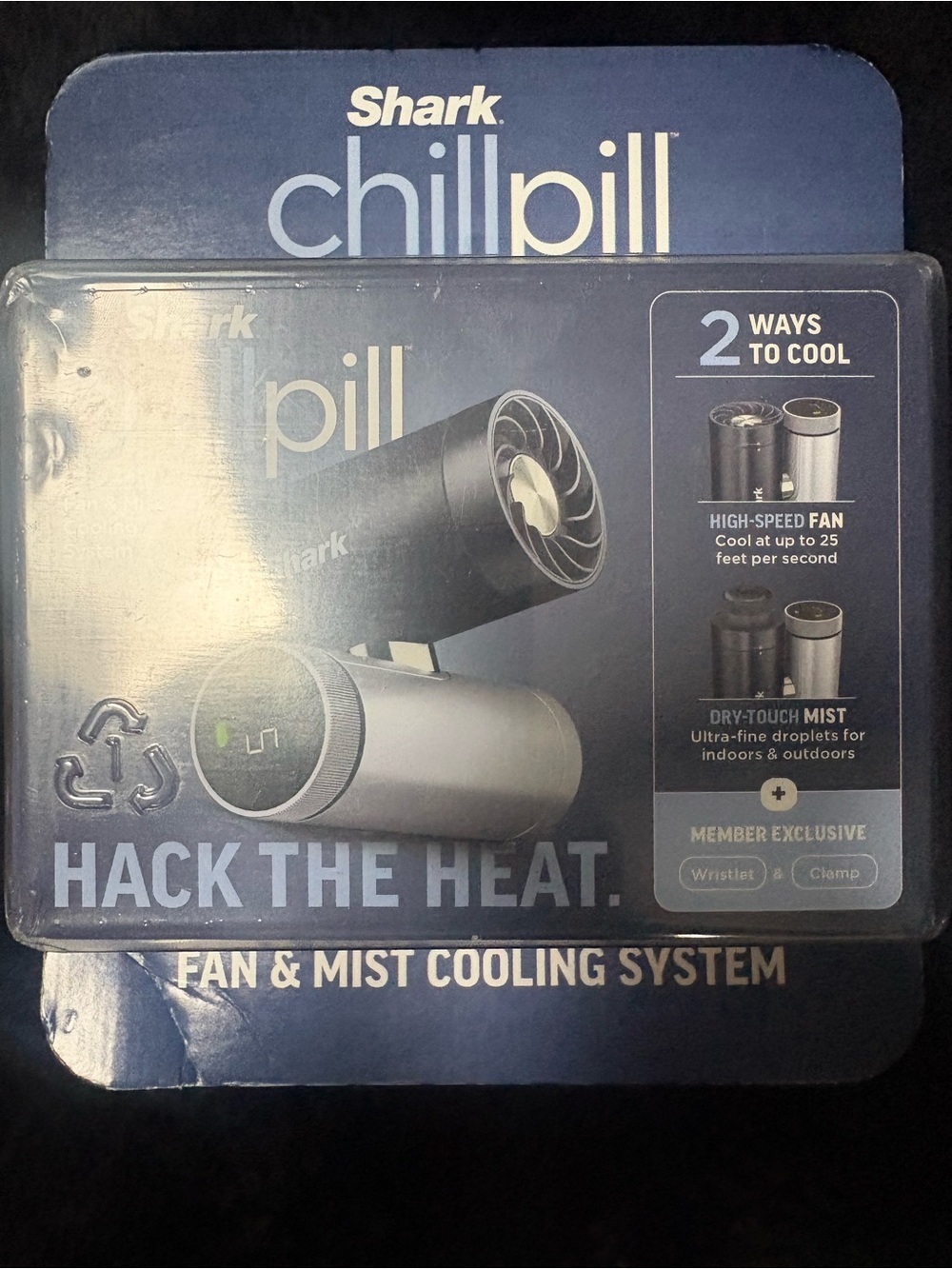 Shark Chill Pill Fan & Mist Cooling System - Silver/Black